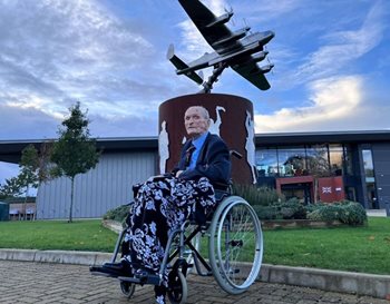 One of the last surviving Lancaster Bomber navigators pays tribute to fallen soldiers