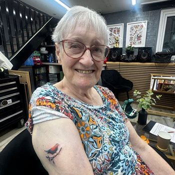 Surrey care home resident gets first tattoo at 88