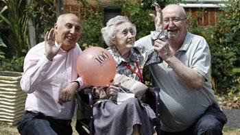 A special guest joins Windsor care home resident for her 100th birthday