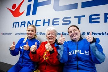 76-year-old daredevil care-home resident goes indoor skydiving 