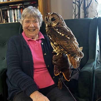 Birds of prey pay a flying visit to Dursley care home