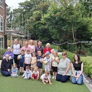 Driffield care home residents team up with nursery for matchday magic