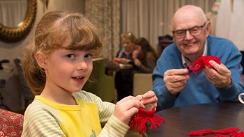 Basingstoke care home residents’ team up with local Brownies for an arts and crafts project
