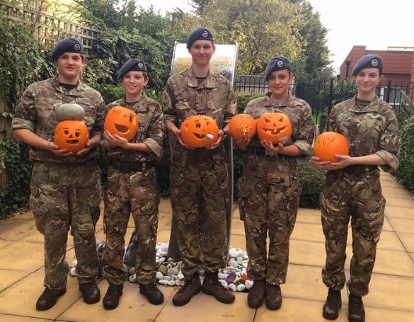 Kitchen Assistant Bank - Ivy Grove - Pumkin carving with cadets 